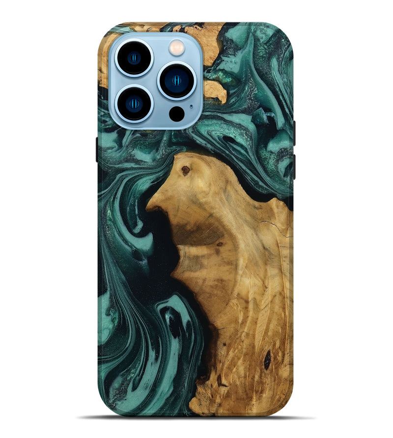 iPhone 14 Pro Max Wood Live Edge Phone Case - Leesa (Green, 809022)