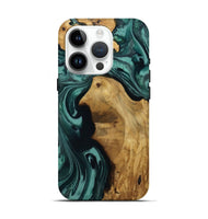 iPhone 15 Pro Wood Live Edge Phone Case - Leesa (Green, 809022)