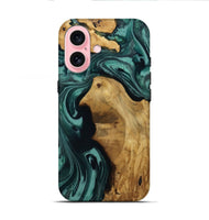 iPhone 16 Wood Live Edge Phone Case - Leesa (Green, 809022)