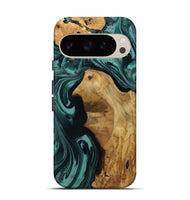 Pixel 9 Wood Live Edge Phone Case - Leesa (Green, 809022)