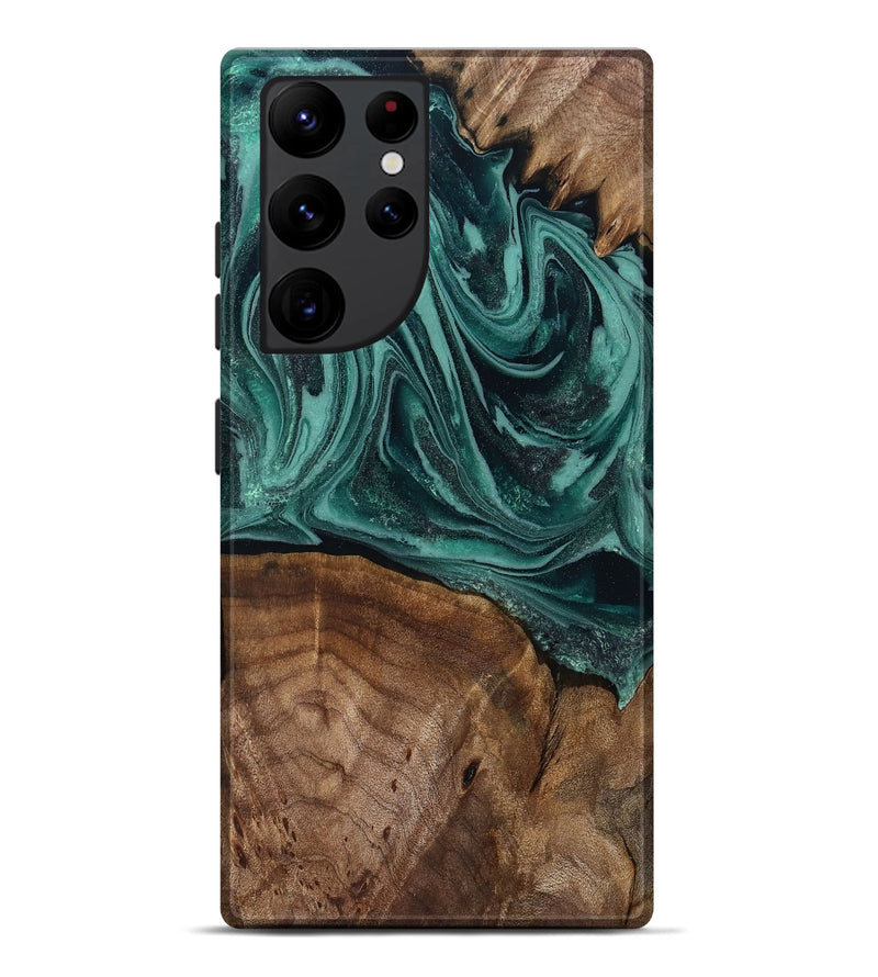 Galaxy S22 Ultra Wood Live Edge Phone Case - Jaquan (Green, 809029)