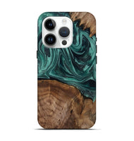 iPhone 15 Pro Wood Live Edge Phone Case - Jaquan (Green, 809029)