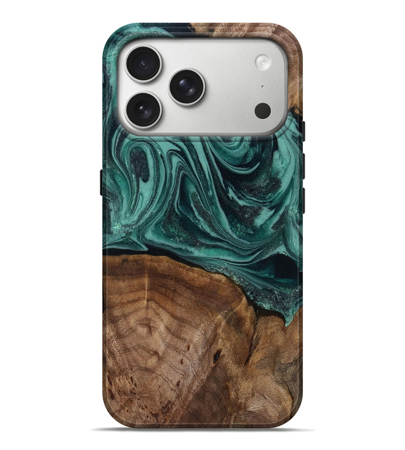 iPhone 17 Pro Max Wood Live Edge Phone Case - Jaquan (Green, 809029)
