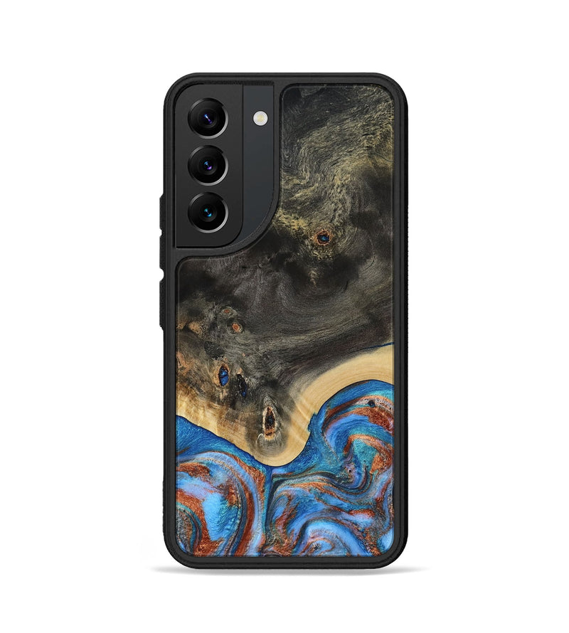 Galaxy S22 Wood Phone Case - Harris (Teal & Gold, 809040)