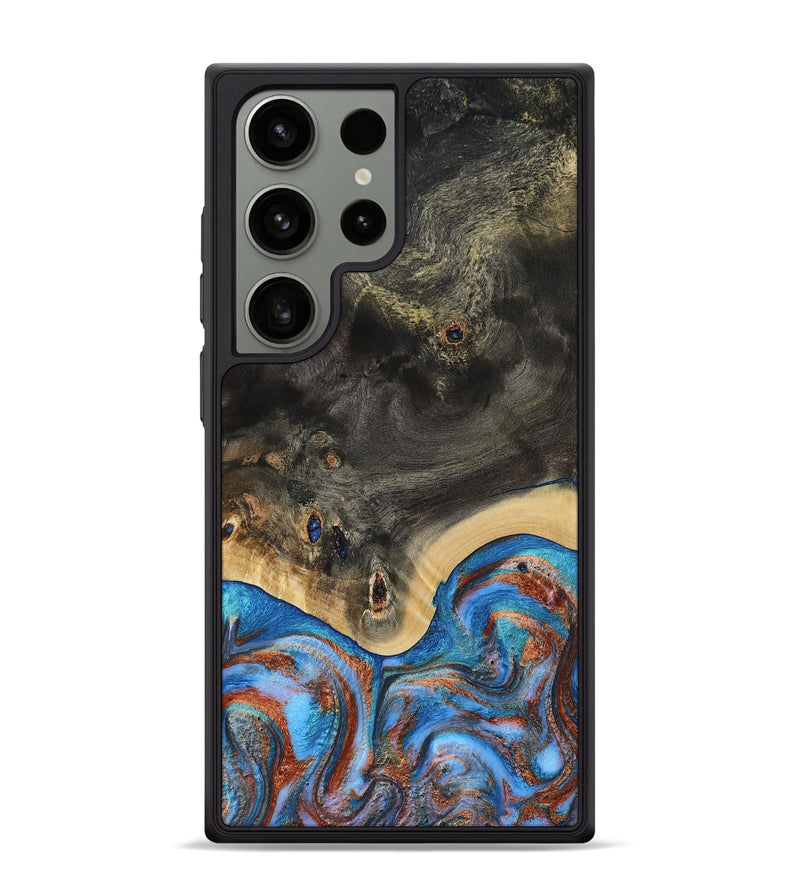 Galaxy S24 Ultra Wood Phone Case - Harris (Teal & Gold, 809040)