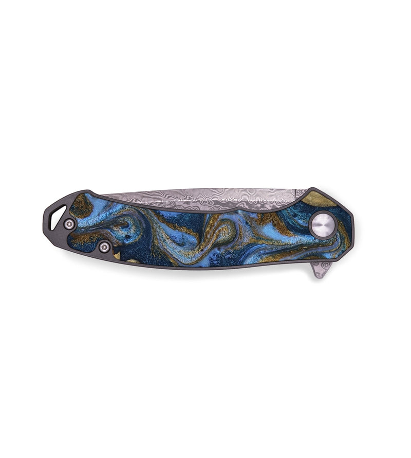 EDC Wood Pocket Knife - Novella (Teal & Gold, 809041)