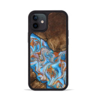 iPhone 12 Wood Phone Case - Hilary (Teal & Gold, 809043)