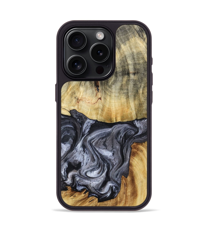 iPhone 15 Pro Wood Phone Case - Lamont (Black & White, 809054)