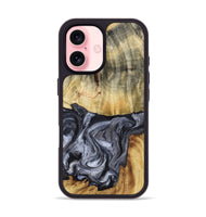 iPhone 16 Wood Phone Case - Lamont (Black & White, 809054)