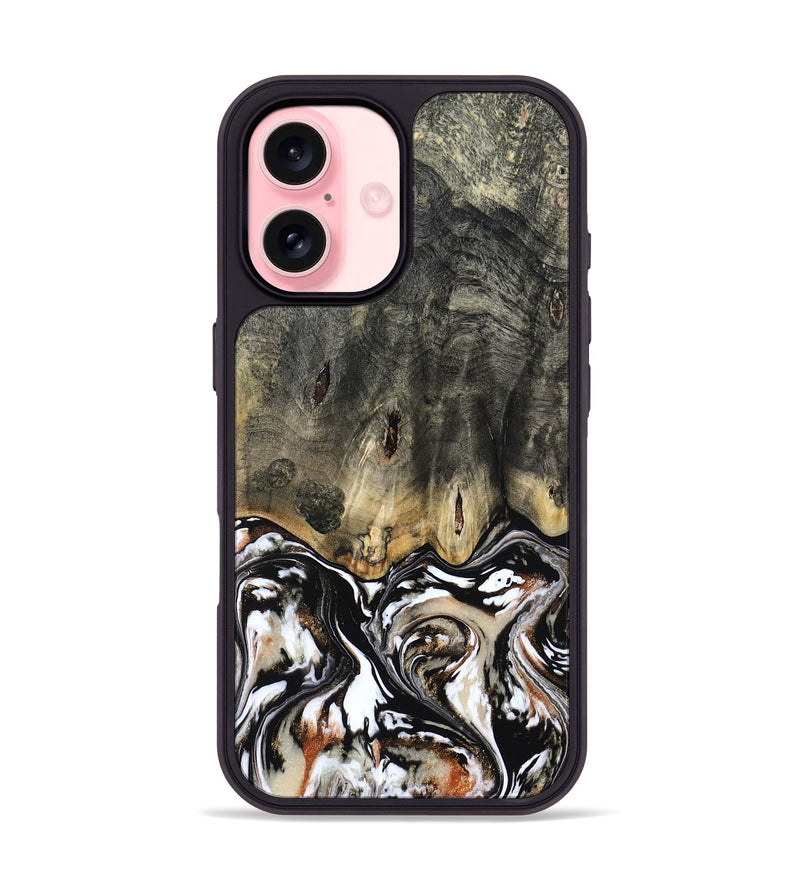 iPhone 16 Wood Phone Case - Kesha (Black & White, 809055)
