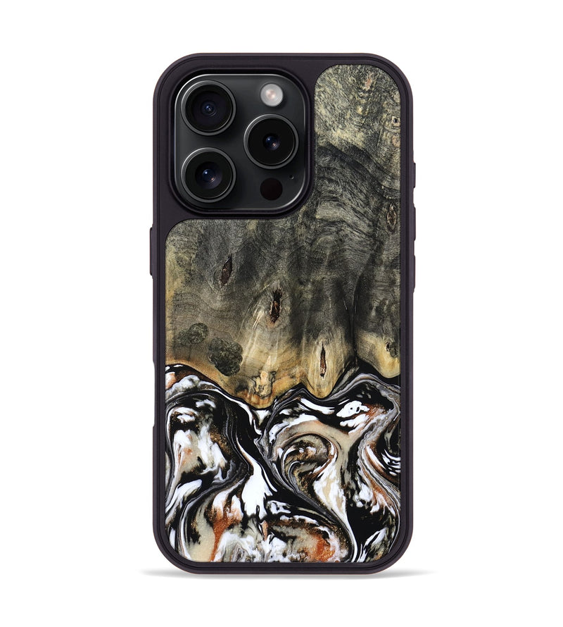 iPhone 16 Pro Wood Phone Case - Kesha (Black & White, 809055)
