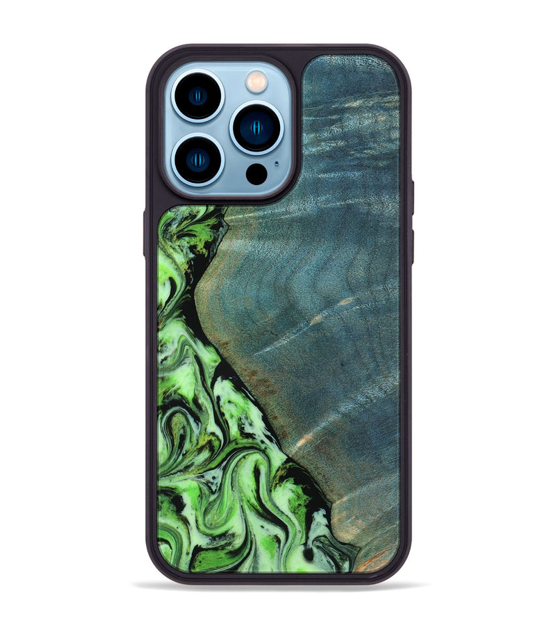 iPhone 14 Pro Max Wood Phone Case - Rosario (Green, 809056)
