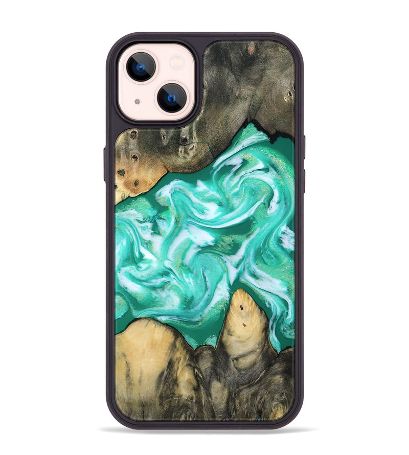 iPhone 14 Plus Wood Phone Case - Aidan (Green, 809057)