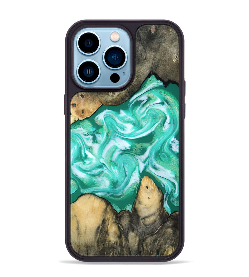iPhone 14 Pro Max Wood Phone Case - Aidan (Green, 809057)