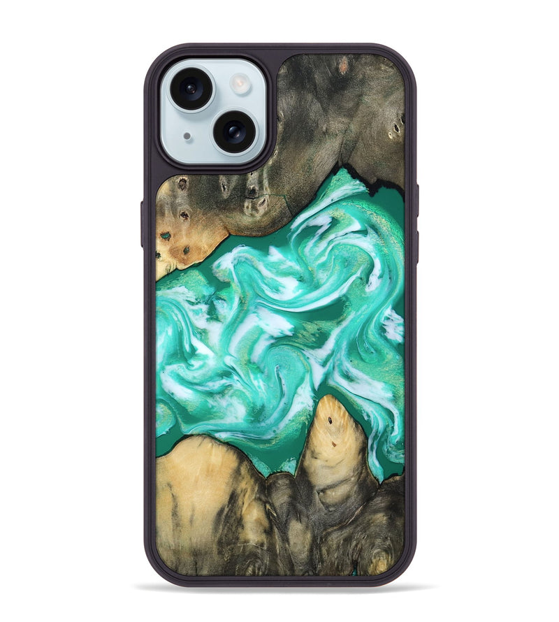iPhone 15 Plus Wood Phone Case - Aidan (Green, 809057)