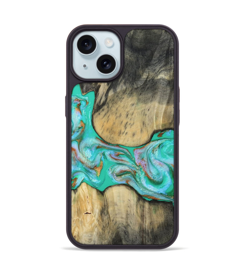 iPhone 15 Wood Phone Case - Jaiden (Green, 809060)