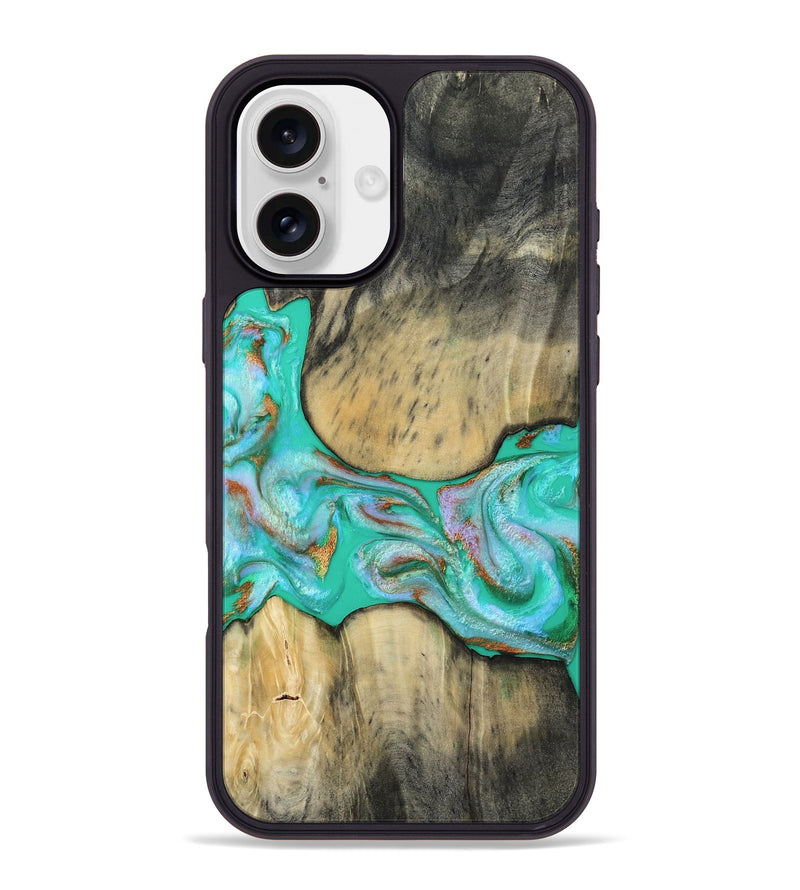 iPhone 16 Plus Wood Phone Case - Jaiden (Green, 809060)