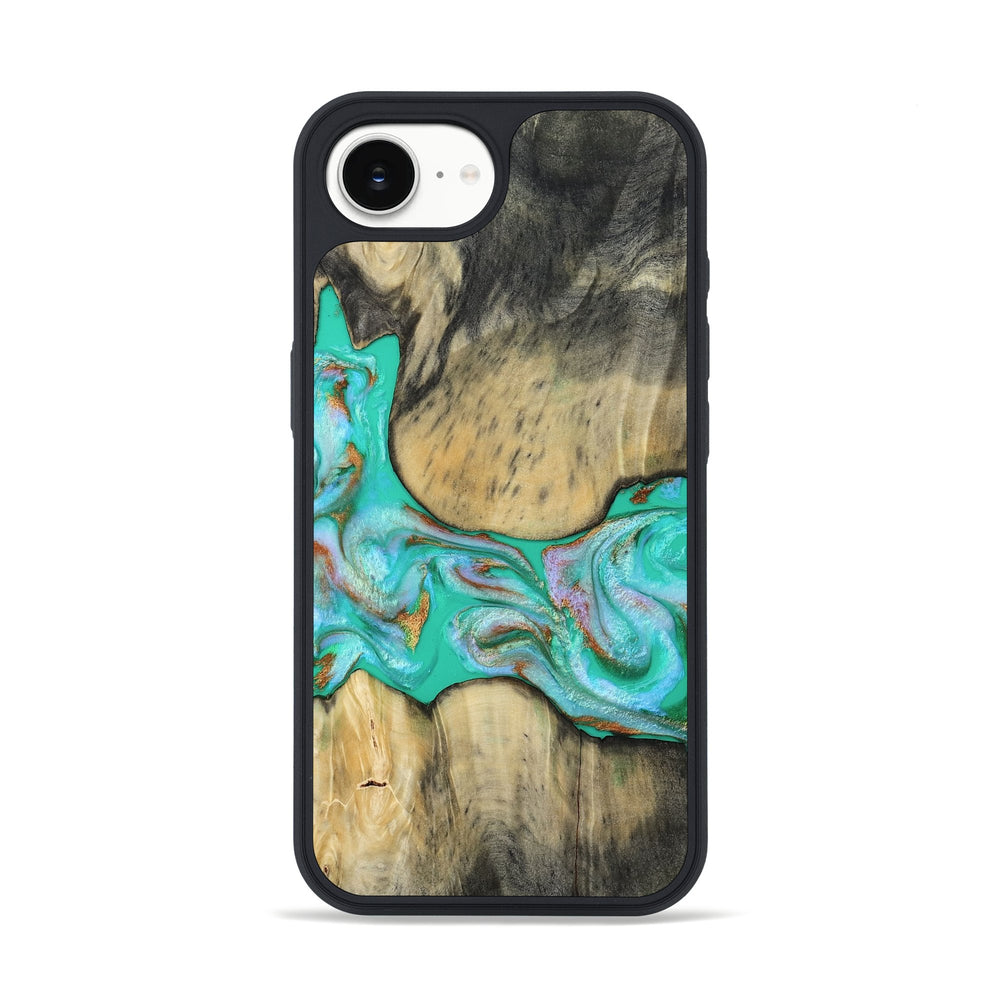 iPhone 16e Wood Phone Case - Jaiden (Green, 809060) - Carved iPhone 16e Wood Phone Case - Jaiden (Green, 809060) - Carved