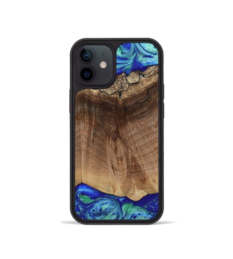 iPhone 12 mini Wood Phone Case - Raiden (Blue, 809061)