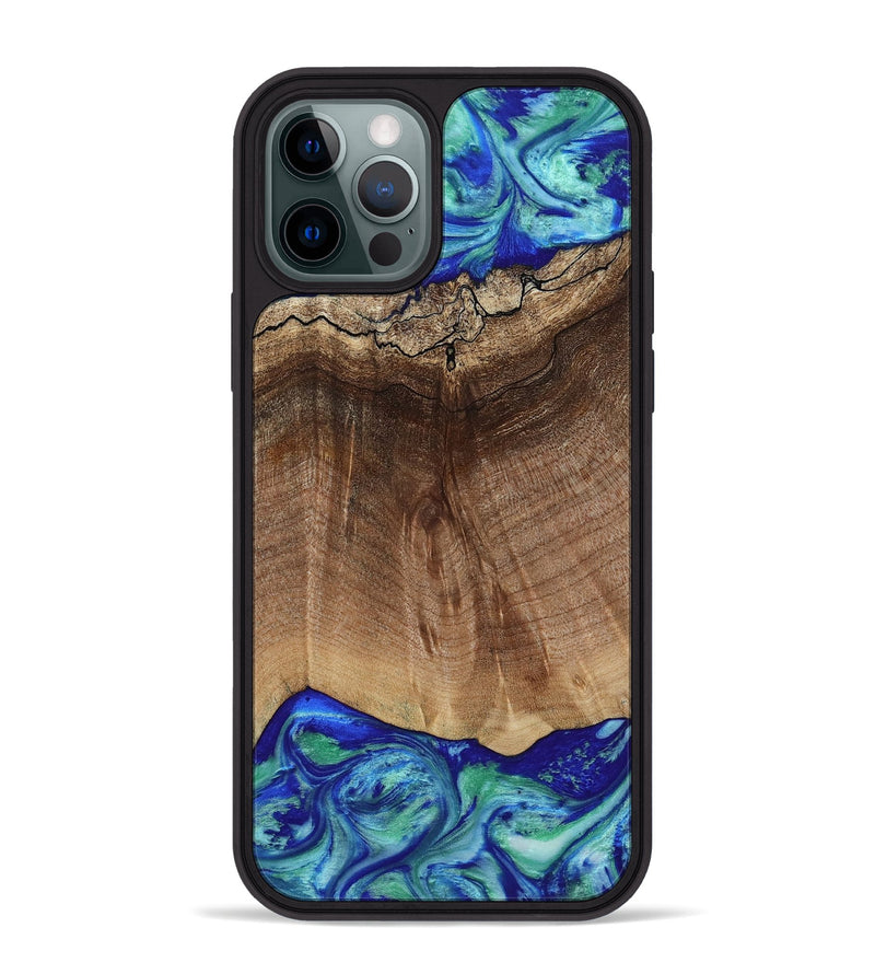 iPhone 12 Pro Max Wood Phone Case - Raiden (Blue, 809061)
