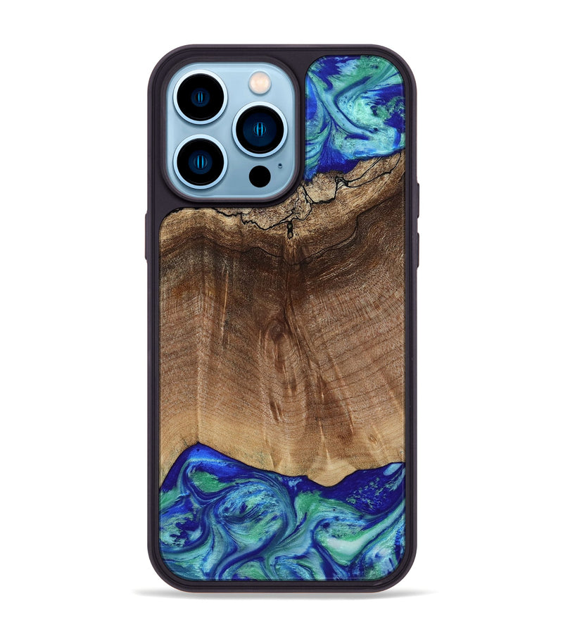 iPhone 14 Pro Max Wood Phone Case - Raiden (Blue, 809061)