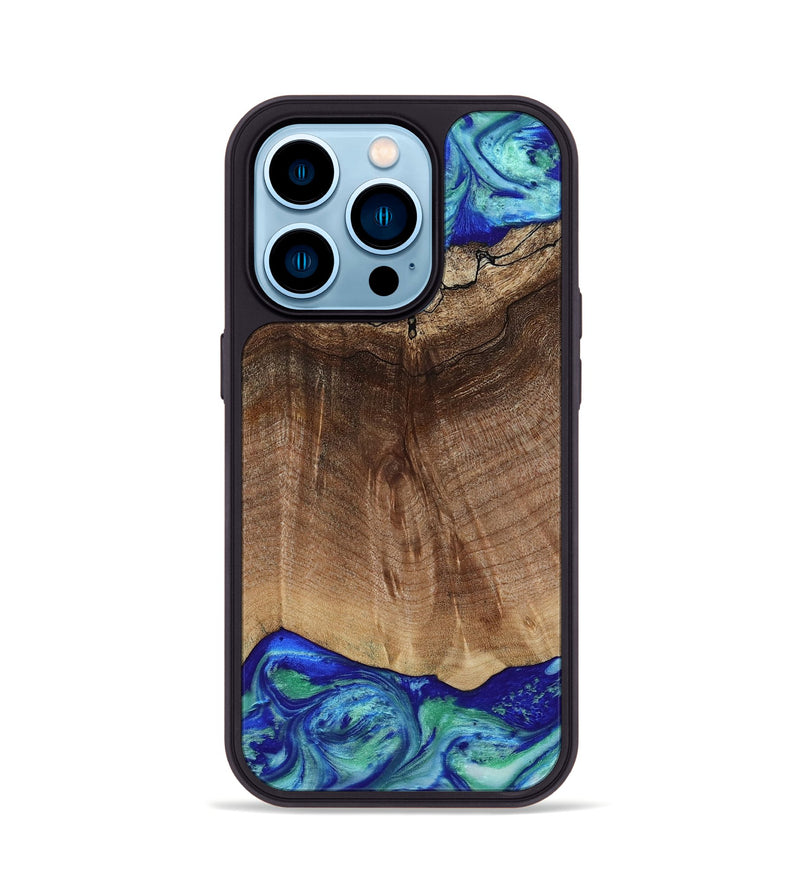 iPhone 14 Pro Wood Phone Case - Raiden (Blue, 809061)