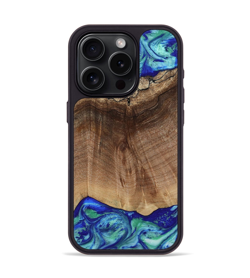 iPhone 15 Pro Wood Phone Case - Raiden (Blue, 809061)