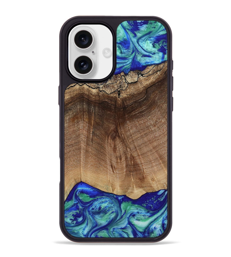 iPhone 16 Plus Wood Phone Case - Raiden (Blue, 809061)