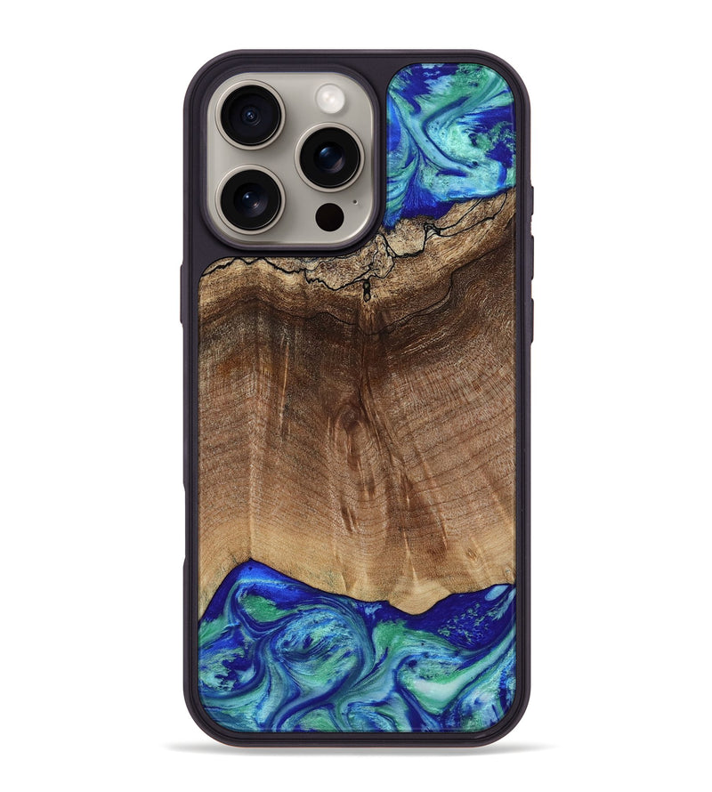 iPhone 16 Pro Max Wood Phone Case - Raiden (Blue, 809061)