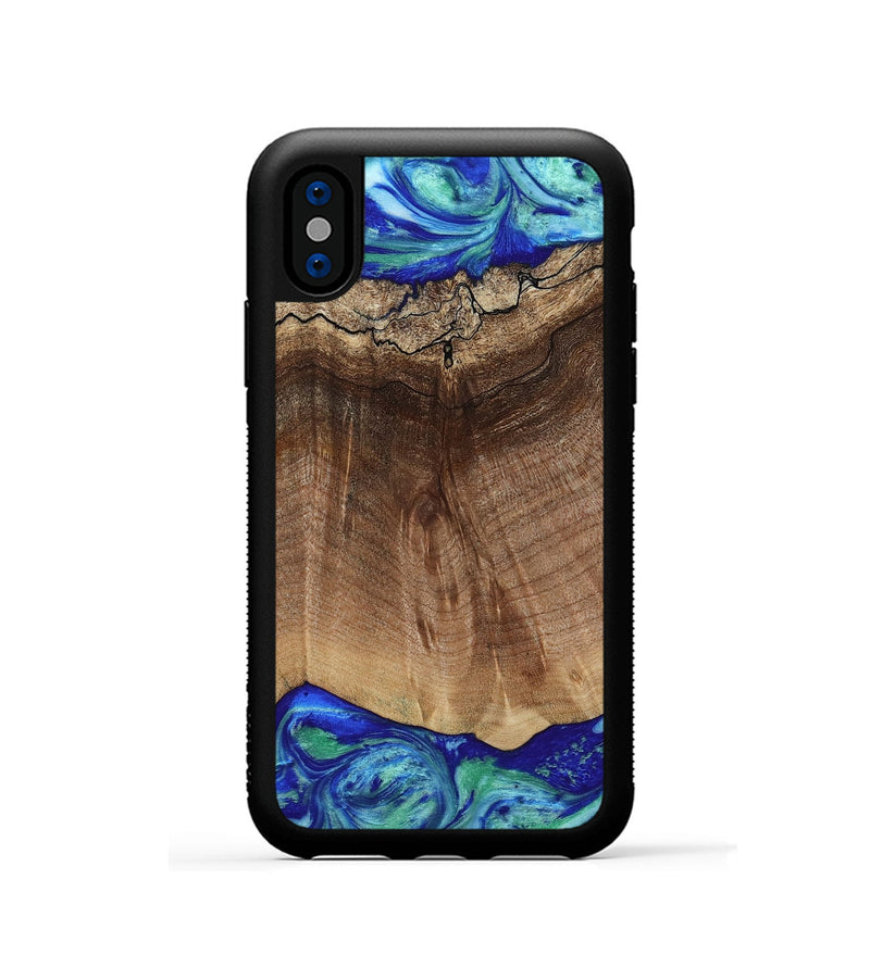 iPhone Xs Wood Phone Case - Raiden (Blue, 809061)
