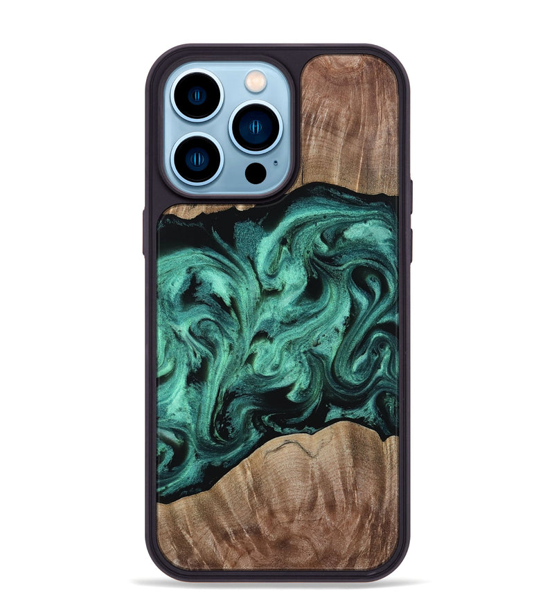iPhone 14 Pro Max Wood Phone Case - Rowena (Ancient Olive, 809063)