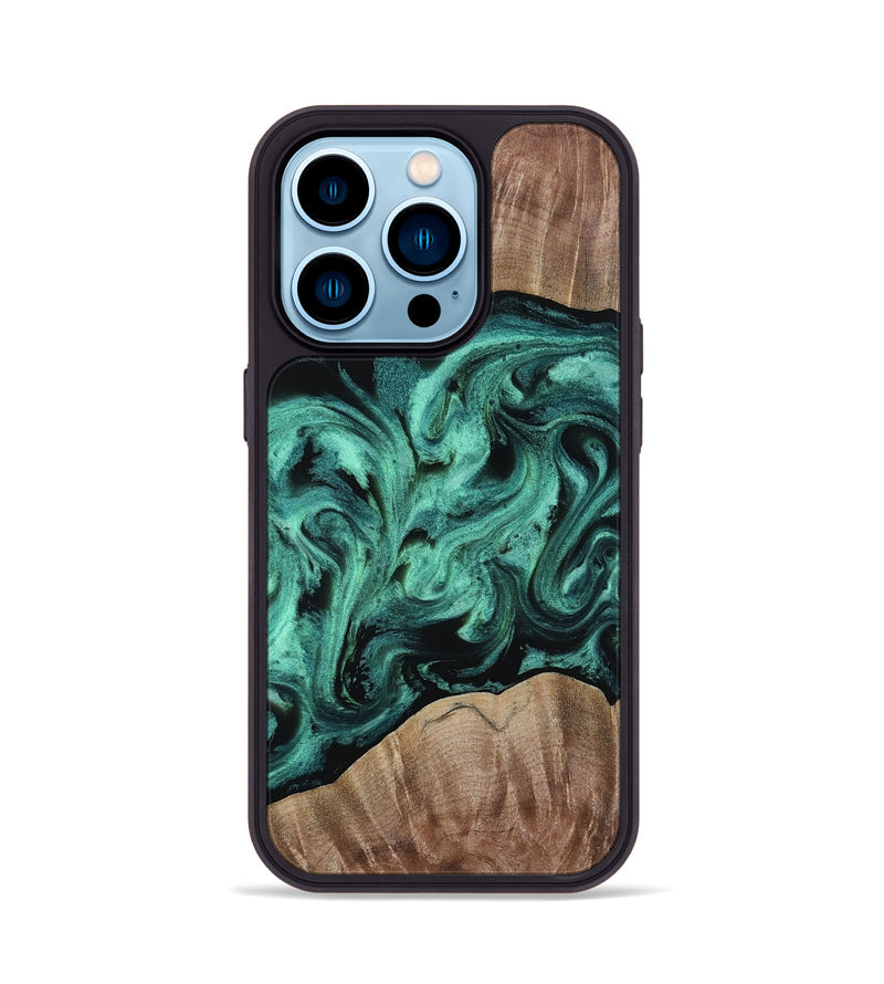 iPhone 14 Pro Wood Phone Case - Rowena (Ancient Olive, 809063)