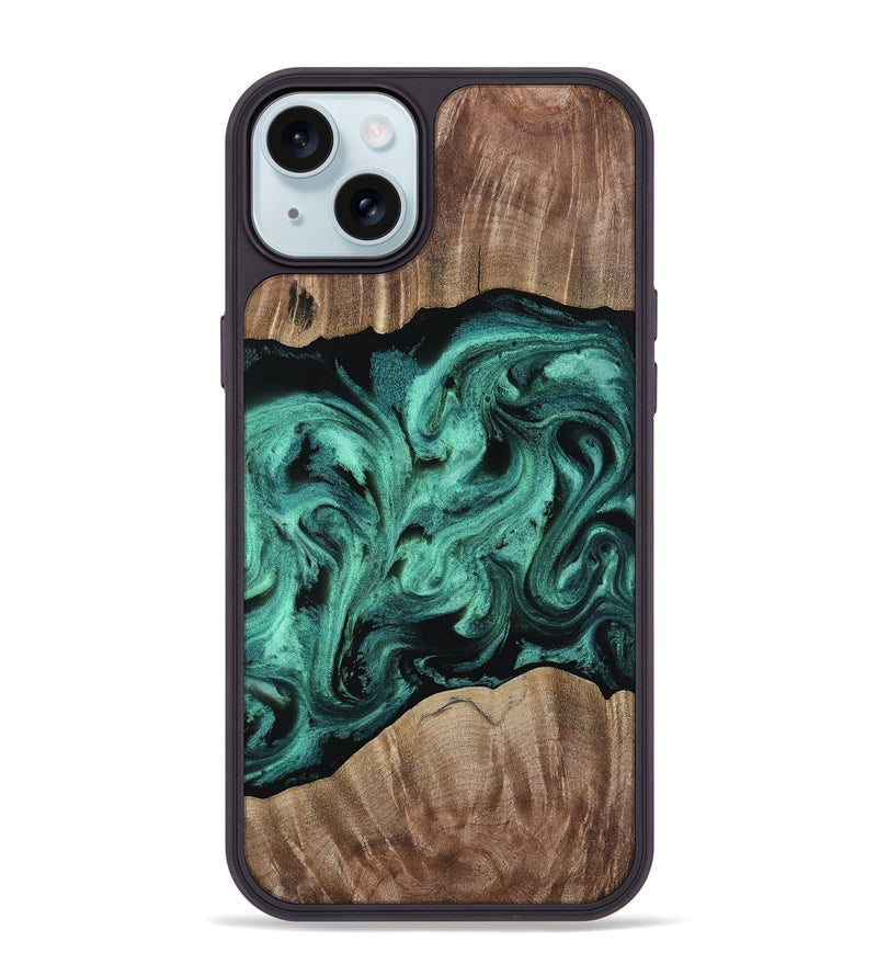 iPhone 15 Plus Wood Phone Case - Rowena (Ancient Olive, 809063)