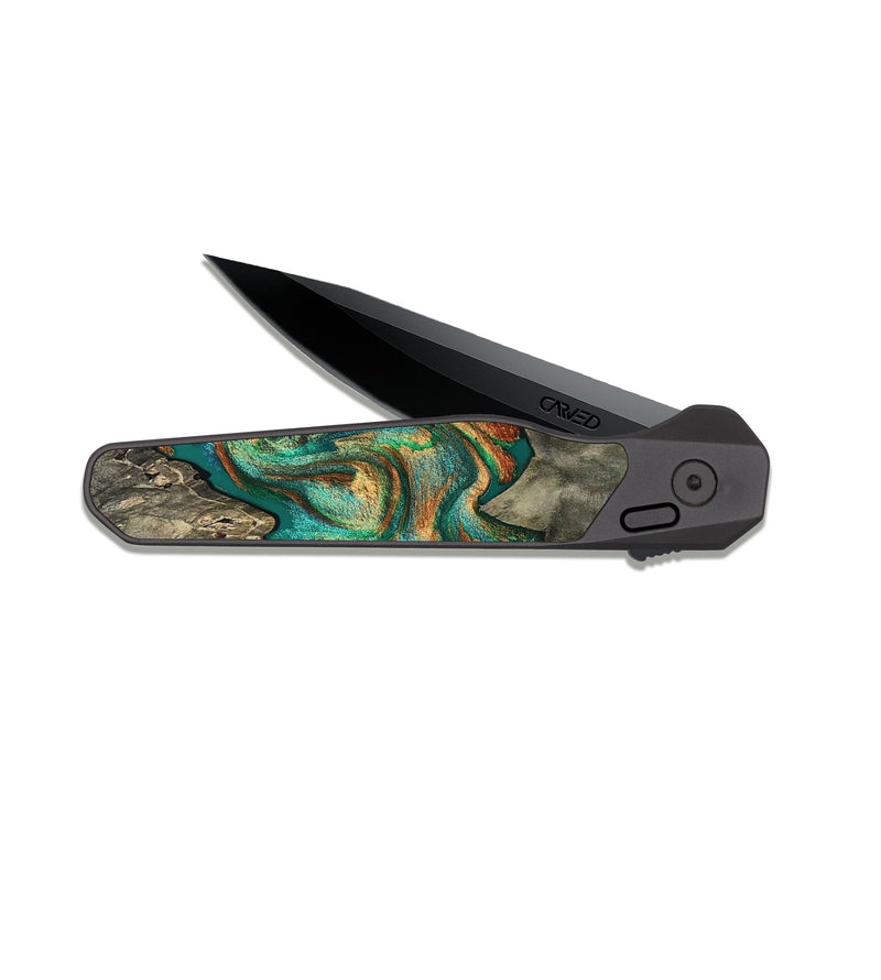 EDC Dark Slate Wood Pocket Knife - Keshawn (Green, 809064)