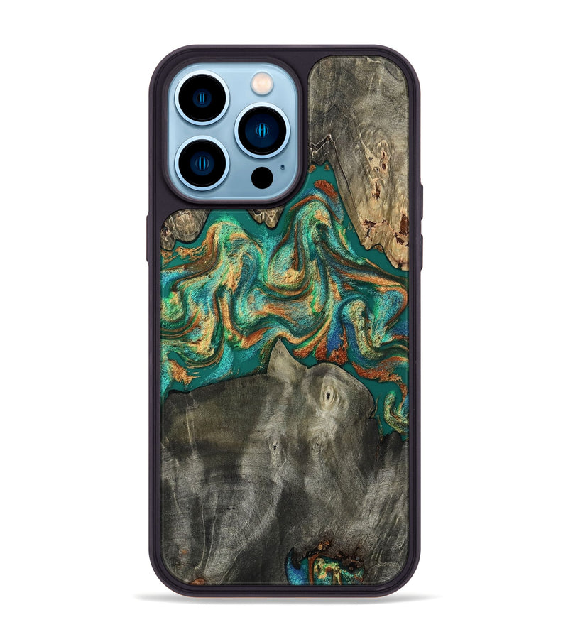 iPhone 14 Pro Max Wood Phone Case - Keshawn (Green, 809064)