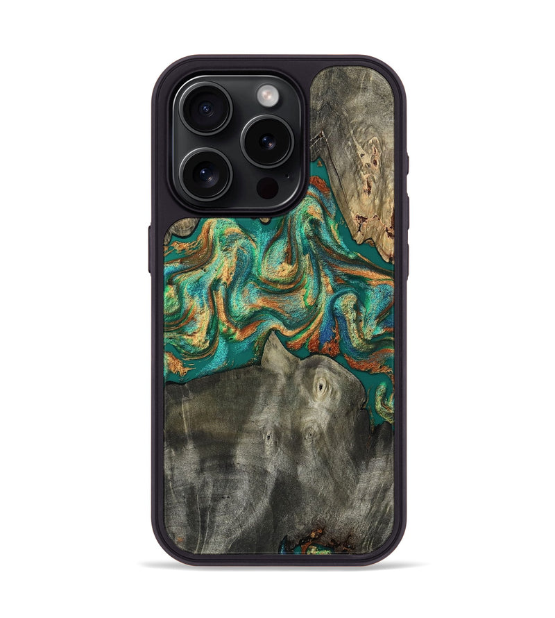 iPhone 15 Pro Wood Phone Case - Keshawn (Green, 809064)