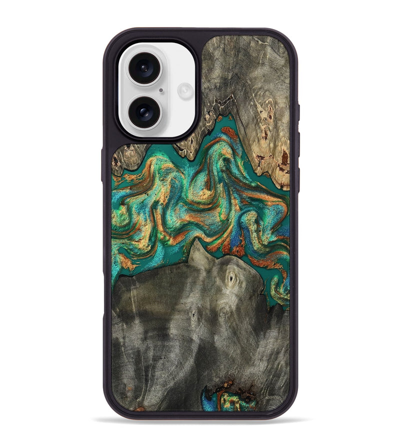iPhone 16 Plus Wood Phone Case - Keshawn (Green, 809064)