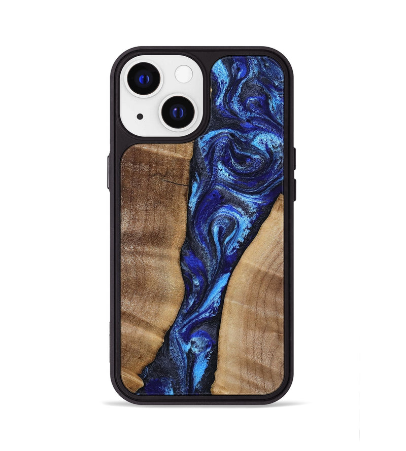 iPhone 13 Wood Phone Case - Ouida (Blue, 809089)
