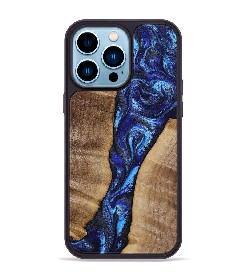 iPhone 14 Pro Max Wood Phone Case - Ouida (Blue, 809089)