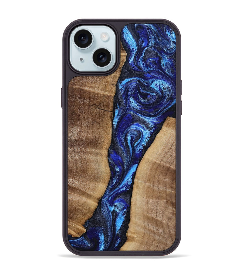 iPhone 15 Plus Wood Phone Case - Ouida (Blue, 809089)