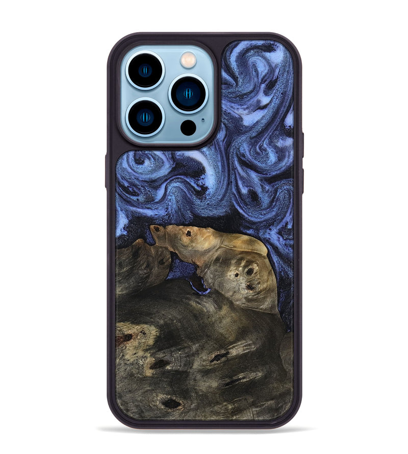 iPhone 14 Pro Max Wood Phone Case - Oma (Blue, 809090)