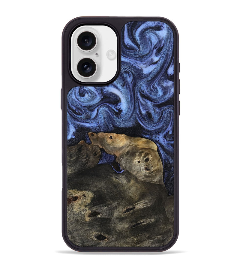 iPhone 16 Plus Wood Phone Case - Oma (Blue, 809090)