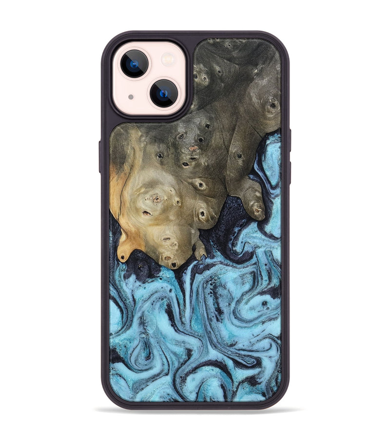 iPhone 14 Plus Wood Phone Case - Cason (Blue, 809091)