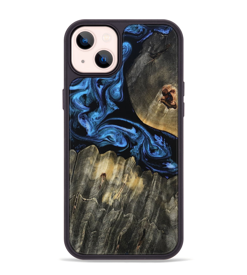 iPhone 14 Plus Wood Phone Case - Theron (Blue, 809092)