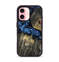 iPhone 16 Wood Phone Case - Theron (Blue, 809092)