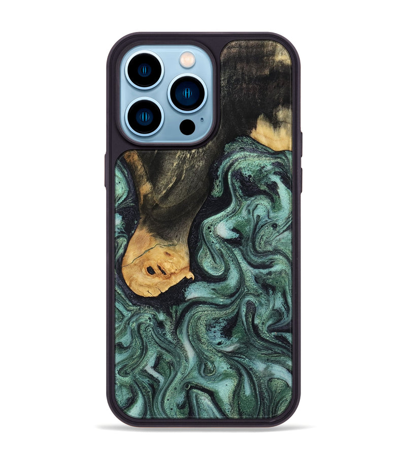iPhone 14 Pro Max Wood Phone Case - Ada (Green, 809095)