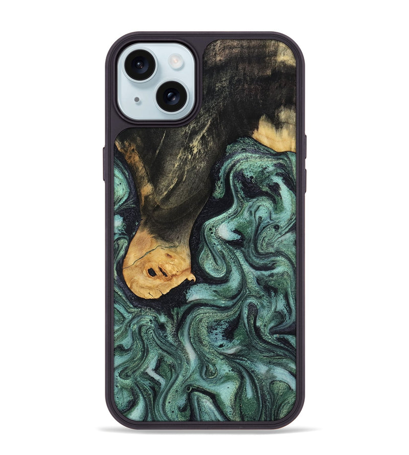 iPhone 15 Plus Wood Phone Case - Ada (Green, 809095)