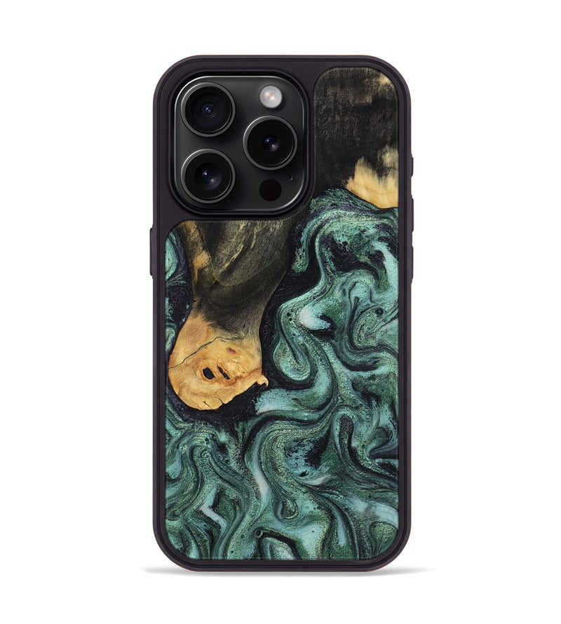 iPhone 15 Pro Wood Phone Case - Ada (Green, 809095)