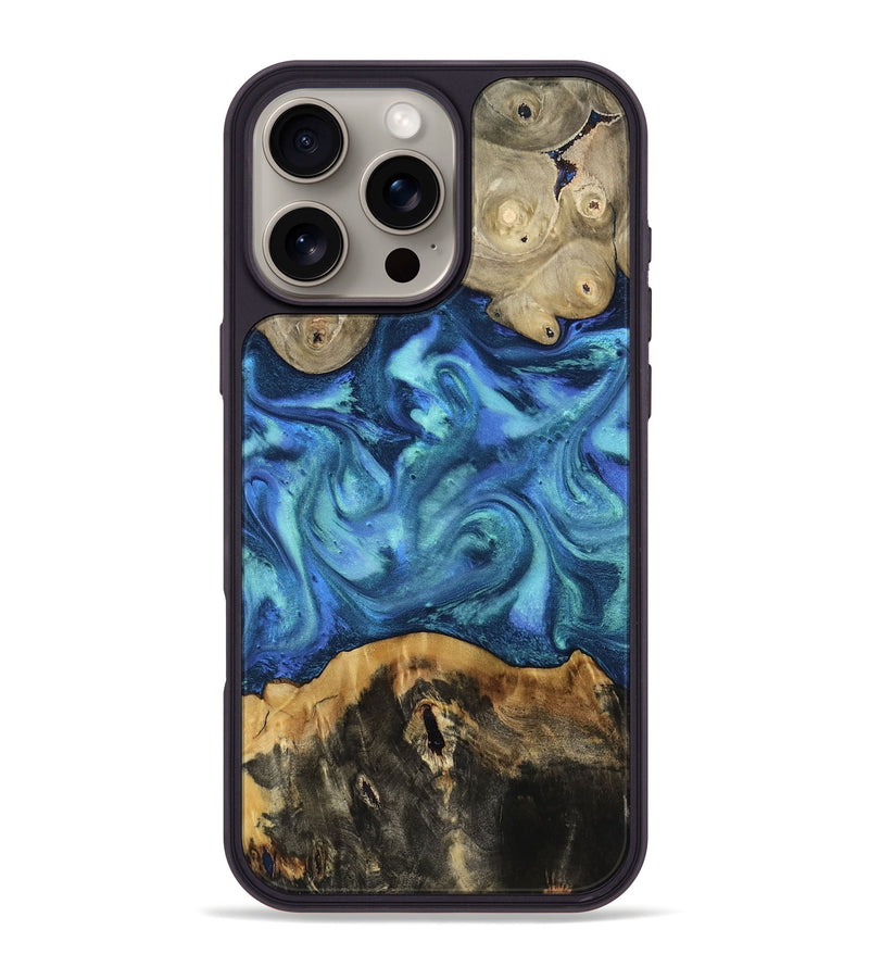 iPhone 16 Pro Max Wood Phone Case - Kiarra (Blue, 809149)