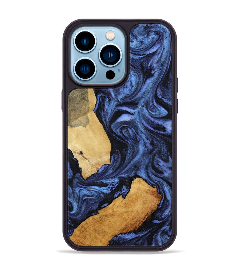 iPhone 14 Pro Max Wood Phone Case - Gaye (Blue, 809151)